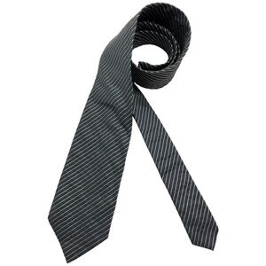 TRUSSARDI Gray Striped Silk LUXURY Tie ITALY